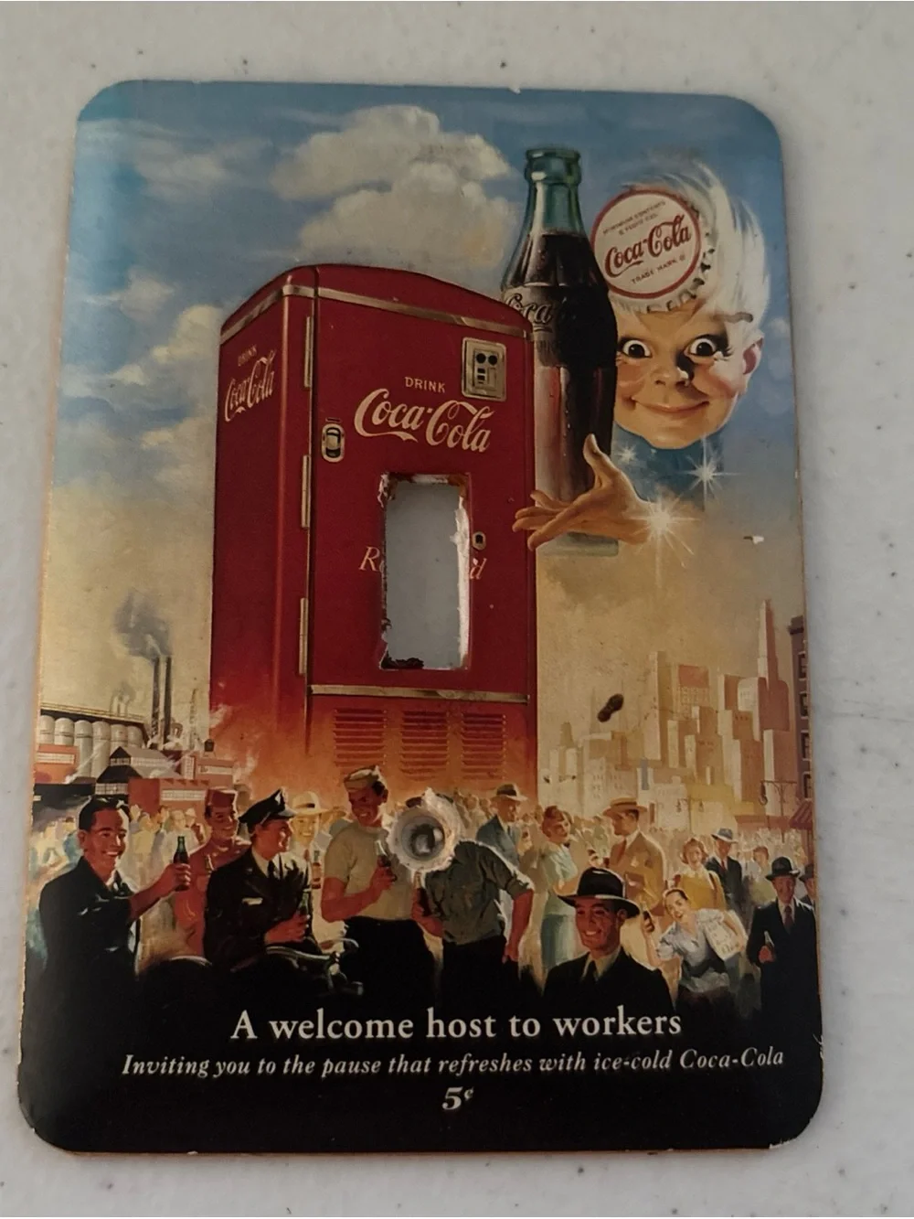 Coca Cola Red & Blue Retro Vending Machine Switch Plate